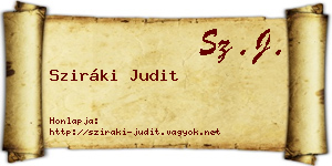 Sziráki Judit névjegykártya